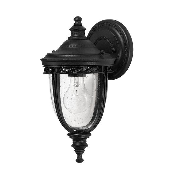 ELSTEAD ENGLISH BRIDLE 1 LIGHT SMALL WALL LANTERN - BLACK