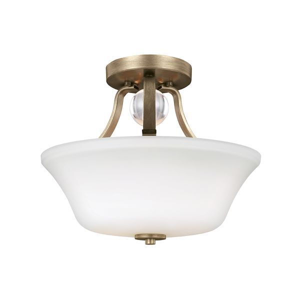 ELSTEAD EVINGTON 2 LIGHT SEMI-FLUSH - SUNSET GOLD