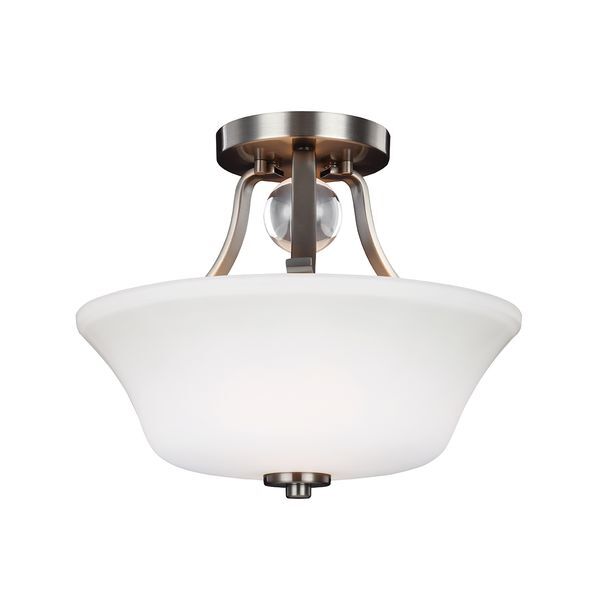 ELSTEAD EVINGTON 2 LIGHT SEMI-FLUSH - SATIN NICKEL