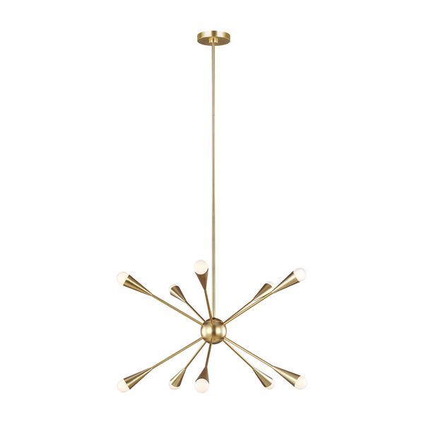 ELSTEAD JAX 10 LIGHT CHANDELIER - BURNISHED BRASS