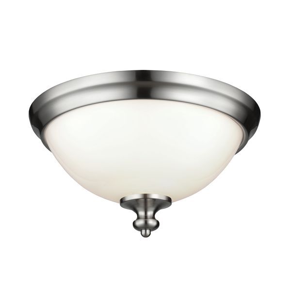 ELSTEAD PARKMAN 2 LIGHT FLUSH MOUNT - BRUSHED STEEL