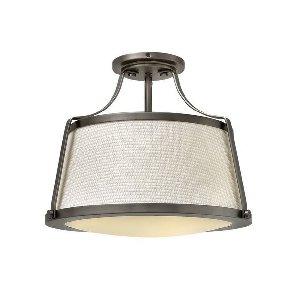 ELSTEAD CHARLOTTE 3 LIGHT SEMI-FLUSH - ANTIQUE NICKEL