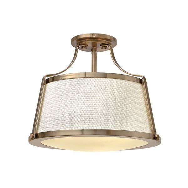 ELSTEAD CHARLOTTE 3 LIGHT SEMI-FLUSH - BRUSHED CARAMEL