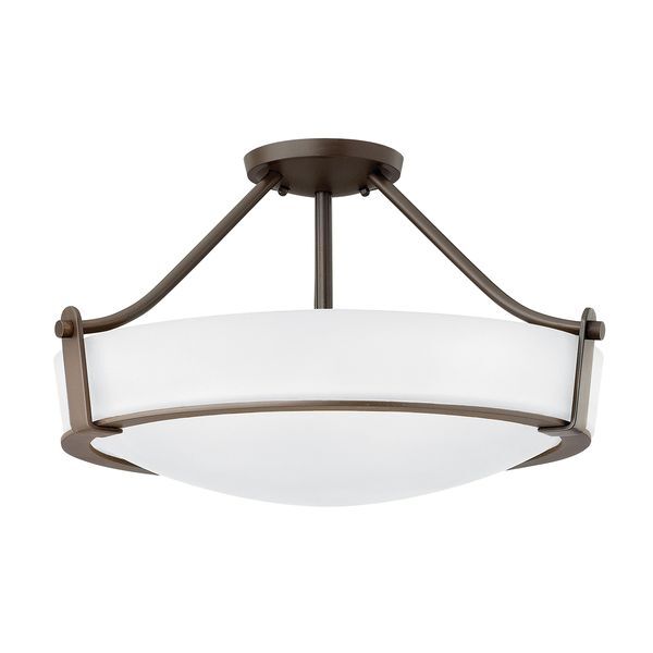 ELSTEAD HATHAWAY 3 LIGHT MEDIUM SEMI-FLUSH - OLDE BRONZE