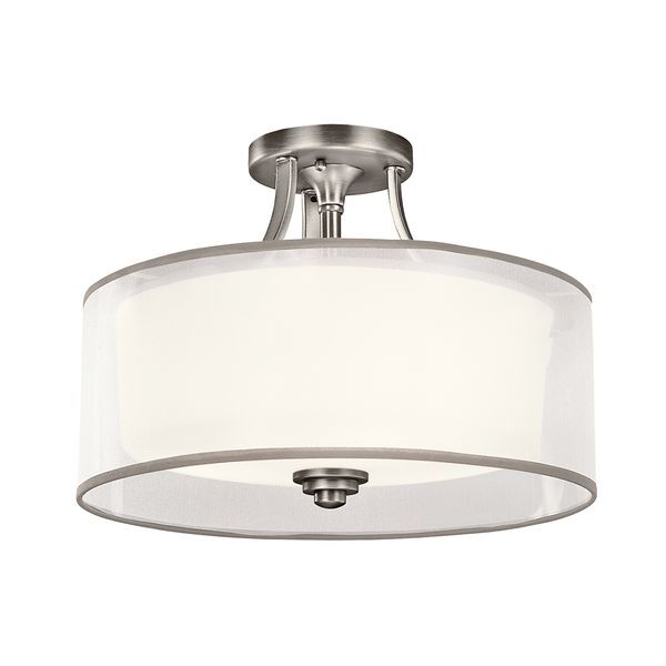 ELSTEAD LACEY 3 LIGHT SEMI-FLUSH MOUNT - ANTIQUE PEWTER