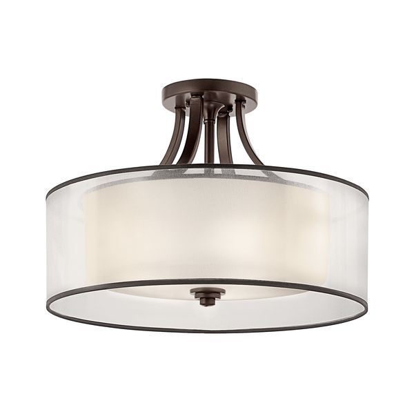 ELSTEAD LACEY 4 LIGHT SEMI-FLUSH MOUNT - MISSION BRONZE