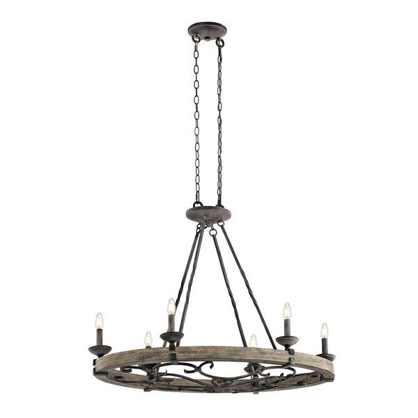 ELSTEAD TAULBEE 6 LIGHT OVAL CHANDELIER