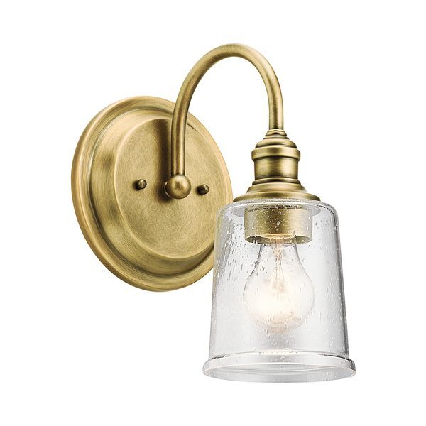 ELSTEAD WAVERLY 1 LIGHT АПЛИК - NATURAL BRASS