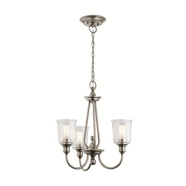 ELSTEAD WAVERLY 3 LIGHT CHANDELIER - CLASSIC PEWTER