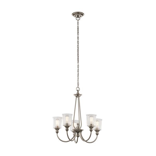 ELSTEAD WAVERLY 5 LIGHT CHANDELIER - CLASSIC PEWTER