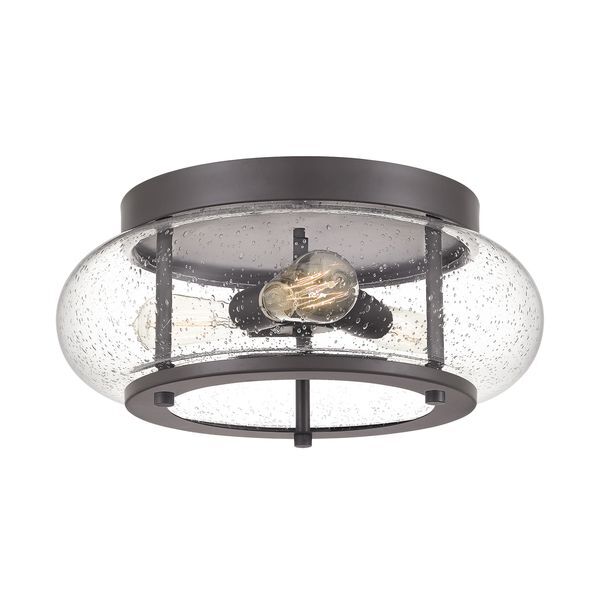 ELSTEAD TRILOGY 3 LIGHT FLUSH MOUNT - OLD BRONZE