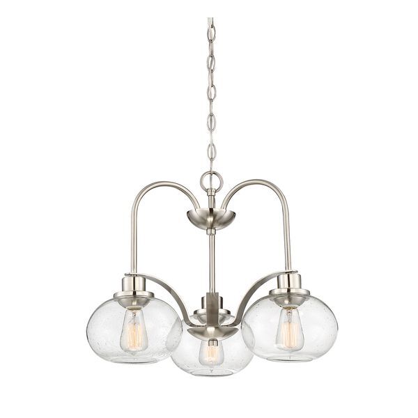 ELSTEAD TRILOGY 3 LIGHT CHANDELIER - BRUSHED NICKEL