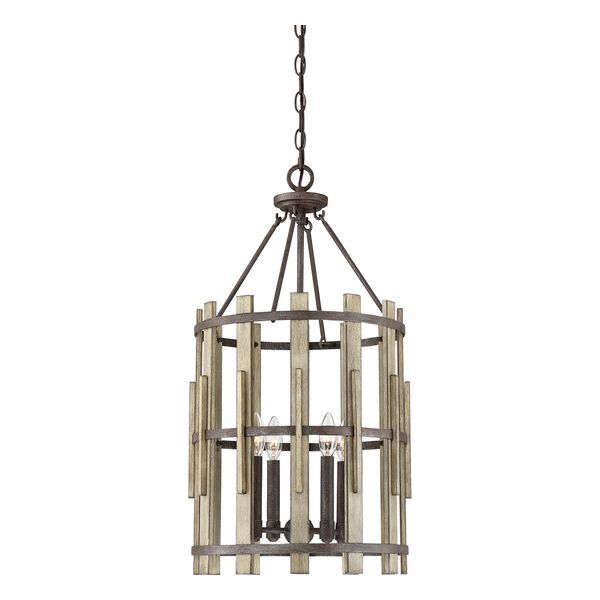 ELSTEAD WOOD HOLLOW 4 LIGHT CHANDELIER