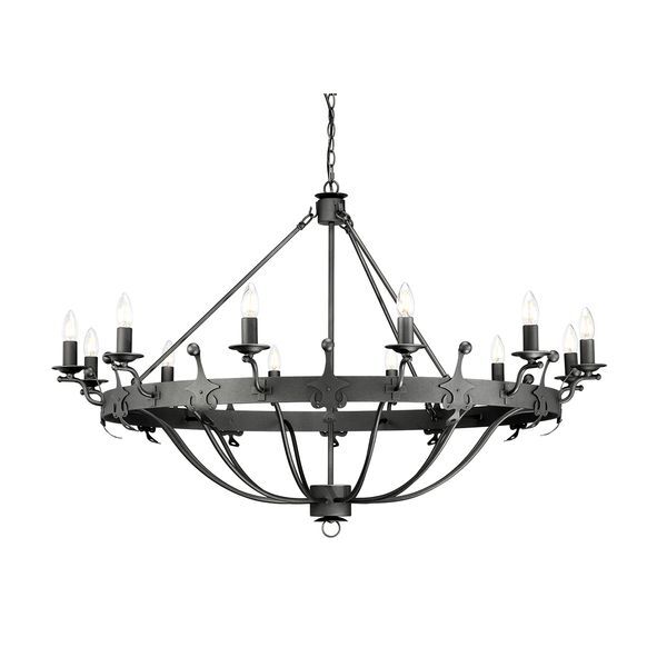 ELSTEAD WINDSOR 12 LIGHT CHANDELIER - GRAPHITE