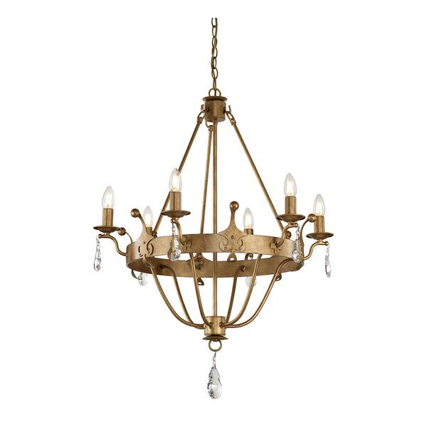 ELSTEAD WINDSOR 6 LIGHT CHANDELIER - GOLD PATINA