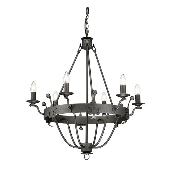 ELSTEAD WINDSOR 6 LIGHT CHANDELIER - GRAPHITE