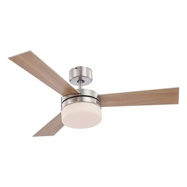 GLOBO 0333 ALANA FAN NICKEL MATT, GLASS OPAL, MDF BEECH, MDF SILVER METALLIC, REMOTE CONTROL, A:1050, H:305, EXCL. 2XE14 40W 230V