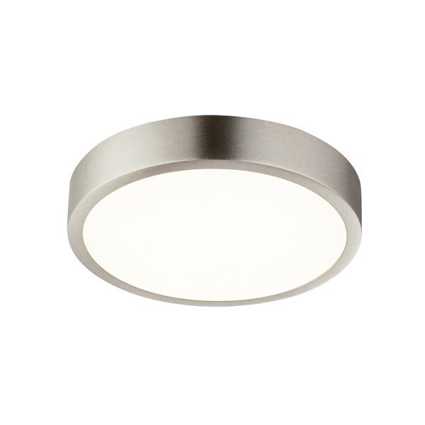 GLOBO 12366-15 VITOS ПЛАФОН ALUMINIUM DIE-CAST NICKEL MATT, ACRYLIC OPAL, SUITABLE FOR DIMMING, A:145, H:26, INCL. 1XLED 15W 230V, 1650LM SOURCE, 1350LM OUTPUT, 4000K