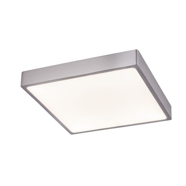 GLOBO 12367-30 VITOS ПЛАФОН ALUMINIUM DIE-CAST NICKEL MATT, ACRYLIC OPAL, SUITABLE FOR DIMMING, LXWXH:220X220X26, INCL. 1XLED 28W 230V, 3300LM SOURCE, 2520LM OUTPUT, 4000K