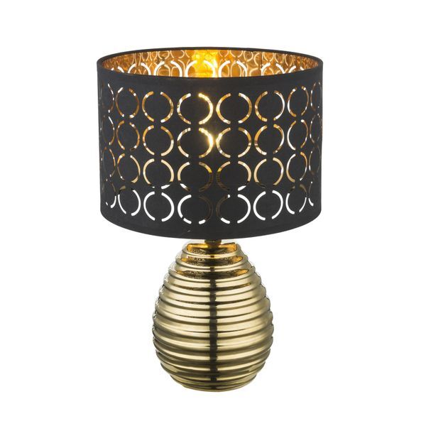 GLOBO 21616 MIRAUEA НАСТОЛНА ЛАМПА METAL GOLD, VELVET BLACK GOLDEN, SWITCH, A:250, H:380, EXCL. 1XE27 60W 230V