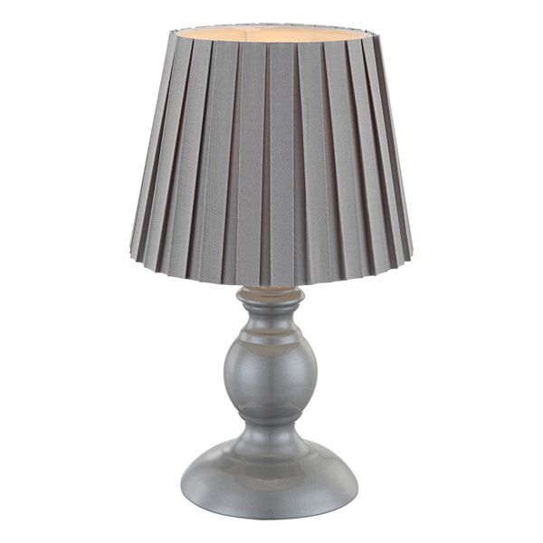 GLOBO 21691 METALIC НАСТОЛНА ЛАМПА METAL GRAY, TEXTILE GREY, SWITCH, A:170, H:280, EXCL. 1XE14 40W 230V
