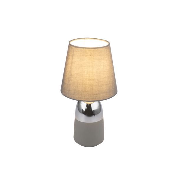 GLOBO 24135C EUGEN НАСТОЛНА ЛАМПА CHROME GRAY, TEXTILE GREY, TOUCH ON/OFF, A:160, H:310, EXCL. 1XE14 40W 230V