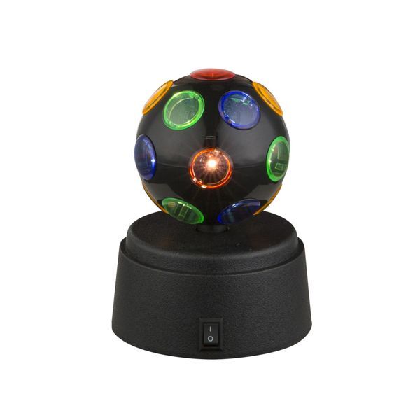 GLOBO 28017 DISCO НАСТОЛНА ЛАМПА PLASTIC BLACK, MULTICOLOR, SWITCH, EXKL. 3X AA 1,5V , A:90, H:121, INCL. 1XLED 0,06W 3V, WEIß