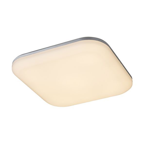 GLOBO 32119-24 DORI OUTDOOR LIGHT PLASTIC SILVER, PLASTIC OPAL WHITE, IP54, LXWXH:330X330X56, INCL. 1XLED 24W 230V, 3000LM SOURCE, 1900LM OUTPUT, 3000K