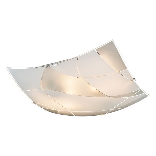GLOBO 40403-2 PARANJA ПЛАФОН WHITE CHROME, GLASS SATINIZED, LXWXH:300X300X65, EXCL. 2XE27 ILLU 60W 230V