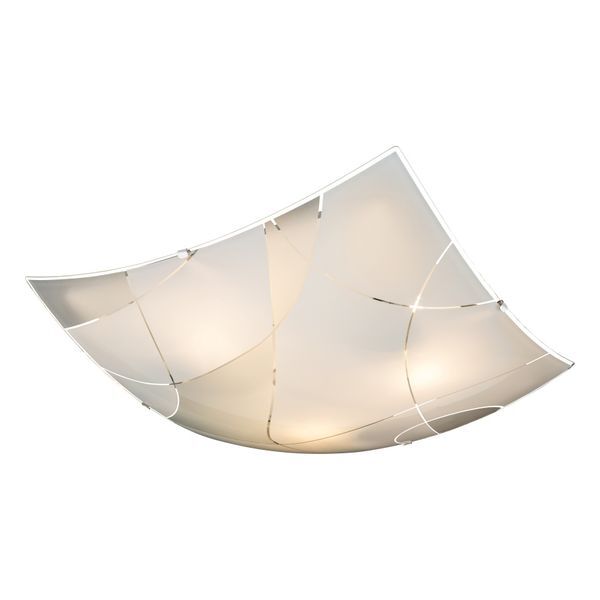 GLOBO 40403-3 PARANJA ПЛАФОН WHITE CHROME, GLASS SATINIZED, LXWXH:400X400X80, EXCL. 3XE27 ILLU 60W 230V