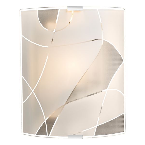 GLOBO 40403W2 PARANJA АПЛИК WHITE CHROME, GLASS SATINIZED, LXW:220X225, OH:65, EXCL. 1XE27 ILLU 60W 230V