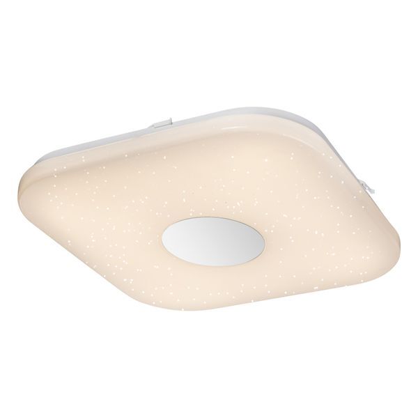 GLOBO 41332 FELION ПЛАФОН METAL WHITE, CHROME, ACRYLIC OPAL, SUITABLE FOR DIMMING, REMOTE CONTROL, COLOR FIXING, LXWXH:355X355X53, INCL. 1XLED 24W 39V, 2400LM SOURCE, 1500LM OUTPUT, CCT 3.000-4500-6.000