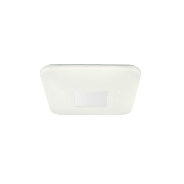 GLOBO 41337-24 TURKANA ПЛАФОН METAL WHITE, ACRYLIC WHITE, CHROME, SUITABLE FOR DIMMING, REMOTE CONTROL, COLOR FIXING, LXWXH:435X435X65, INCL. 1XLED 24W 230V, 2500LM SOURCE, 1700LM OUTPUT, CCT 3.000-4200-6.400