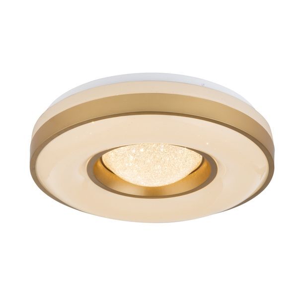 GLOBO 41742-24 COLLA ПЛАФОН METAL WHITE, ACRYLIC OPAL GOLDEN, A:410, H:100, INCL. 1XLED 24W 230V, 1900LM SOURCE, 1000LM OUTPUT, 3000K