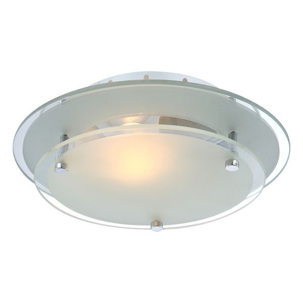 GLOBO 48167 INDI ПЛАФОН CHROME, GLASS TRANSLUCENT SATINIZED, A:230, H:80, EXCL. 1XE27 ILLU 60W 230V