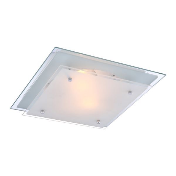 GLOBO 48168-2 INDI ПЛАФОН CHROME, GLASS TRANSLUCENT SATINIZED, LXWXH:335X335X85, EXCL. 2XE27 ILLU 60W 230V