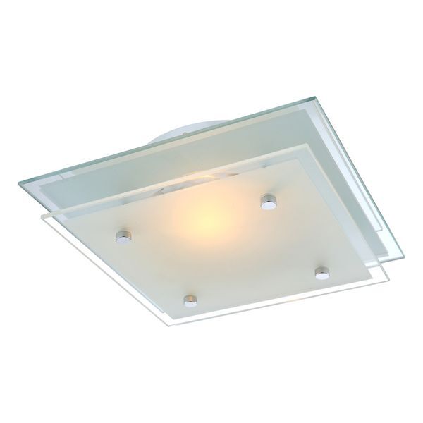 GLOBO 48168 INDI ПЛАФОН CHROME, GLASS TRANSLUCENT SATINIZED, LXWXH:220X220X80, EXCL. 1XE27 ILLU 60W 230V