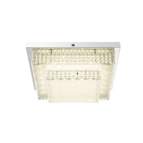 GLOBO 48214-16 CAKE I ПЛАФОН CHROME, ACRYLIC, PLASTIC, LXWXH:280X280X90, INCL. 1XLED 16W 230V, 1600LM SOURCE, 1410LM OUTPUT, 4000K