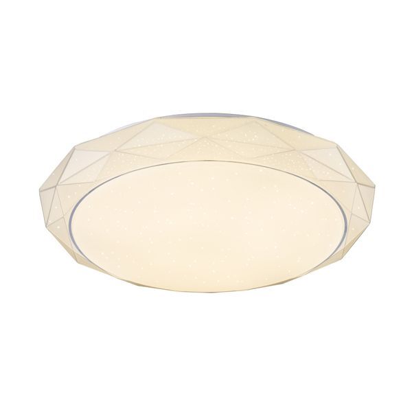 GLOBO 48304 ANDI ПЛАФОН METAL WHITE, ACRYLIC SATINIZED, SUITABLE FOR DIMMING, REMOTE CONTROL, COLOR CHANGE, COLOR FIXING, A:500, H:90, INCL. 1XLED 48W 230V, 3360LM, 1XRGB LED 10W 230V, CCT 3.000-4500-6.500