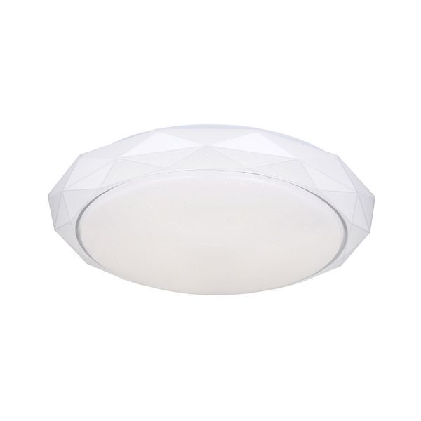 GLOBO 48304CCT ANDI ПЛАФОН METAL WHITE, ACRYLIC SATINIZED, SUITABLE FOR DIMMING, REMOTE CONTROL, COLOR FIXING, A:500, H:90, INCL. 1XLED 48W 230V, 3900LM SOURCE, 3360LM OUTPUT, CCT 3.000-4500-6.500