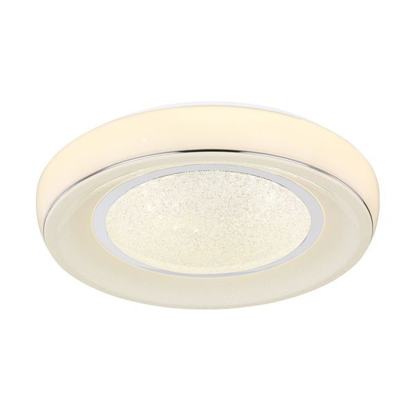 GLOBO 483110-24 MICKEY ПЛАФОН, METAL WHITE, CHROME, PLASTIC OPAL, PLASTIC CRYSTALS, SPARKLE DECOR, NIGHT LIGHT, DIMMABLE, REMOTE CONTROL, COLORS FIXABLE, Ø 490, H: 90.1XLED 24W 230V, 2160LM SOURCE, 1700LM OUTPUT, CCT 3000-6000