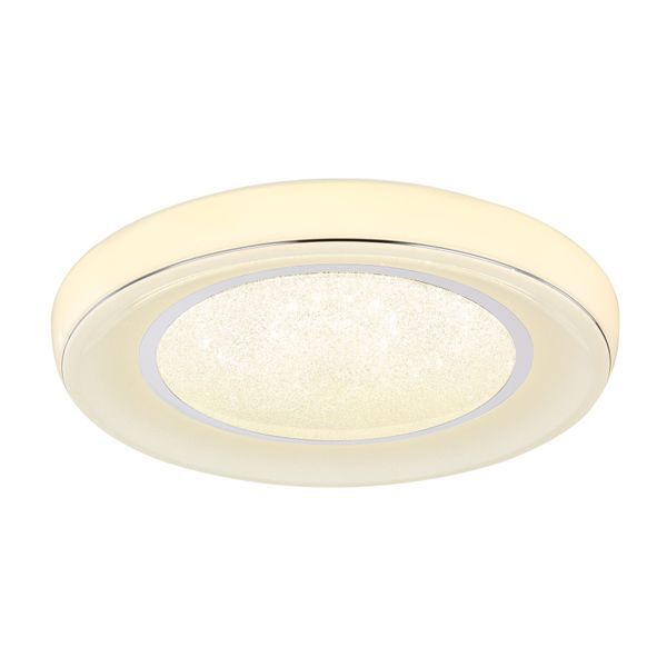 GLOBO 483110-30 MICKEY ПЛАФОН, METAL WHITE, CHROME, PLASTIC OPAL, PLASTIC CRYSTALS, SPARKLE DECOR, NIGHT LIGHT, DIMMABLE, REMOTE CONTROL, COLORS FIXABLE, Ø 660, H: 90.1XLED 30W 230V, 2700LM SOURCE, 1950LM OUTPUT, CCT 3000-6000