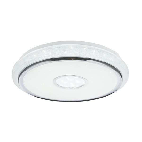 GLOBO 48389-40 DANI ПЛАФОН PLASTIC WHITE CHROME, PLASTIC SATINIZED, ACRYLIC CRYSTALS TRANSLUCENT, SUITABLE FOR DIMMING, REMOTE CONTROL, COLOR FIXING,INKL.2XAAA, A:500,H:95, 1XLED 40W 230V, 3100LM, CCT 3.000-6.500