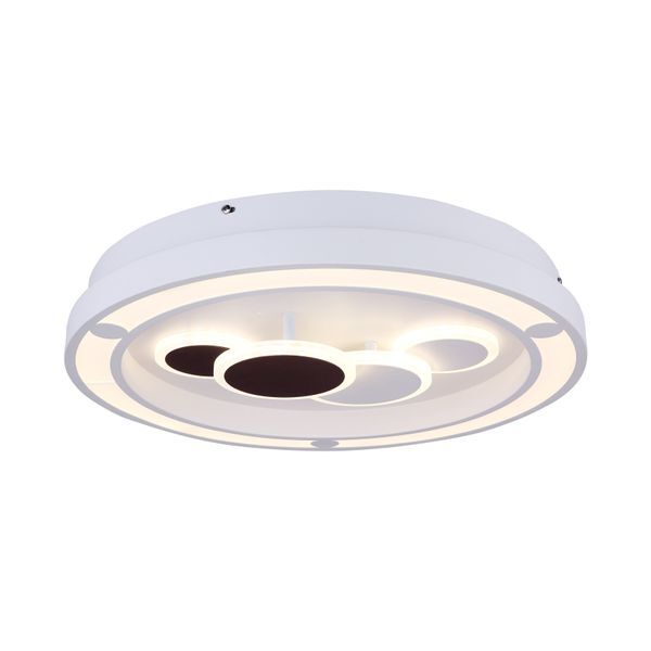 GLOBO 48405-50 KOLLI ПЛАФОН, METAL WHITE, ACRYLIC OPAL, DIMMABLE, REMOTE CONTROL, COLORS FIXABLE, A: 480, H: 82, INCL. 1XLED 50W 230V, 5000LM SOURCE, 2300LM OUTPUT, CCT 3.000-4500-6.000