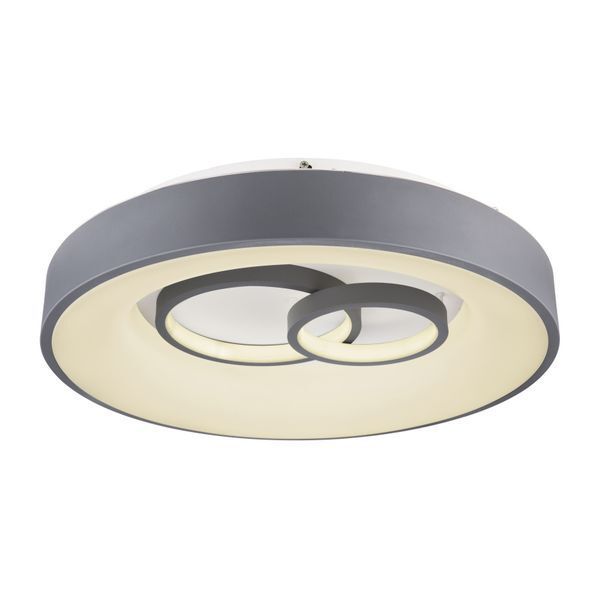 GLOBO 48416-50R MAVY ПЛАФОН, METAL, ACRYLIC GRAY WHITE, MEMORY FUNCTION, DIMMABLE, REMOTE CONTROL, COLORS FIXABLE, Ø 480, H: 100, INCLUDE 1XLED 50W 230V, 5000LM SOURCE, 1700LM OUTPUT, CCT 3000-4500-6000