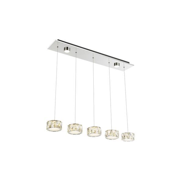 GLOBO 49350-52H AMUR ПЕНДЕЛ CHROME, ACRYLIC, GLASS CRYSTALS TRANSLUCENT, LXWXH:820X160X1200, INCL. 1XLED 48W 230V, 5200LM SOURCE, 3700LM OUTPUT, 4000K