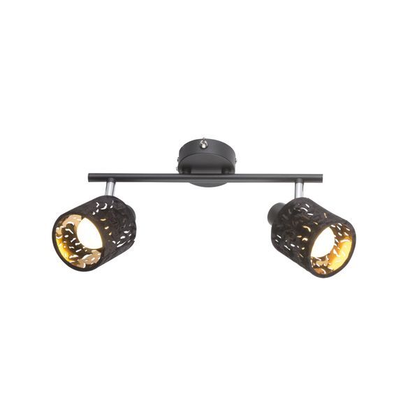 GLOBO 54121-2 TROY СПОТLIGHT METAL BLACK, CHROME, VELVET BLACK, SWITCH, LXH:320X150, EXCL. 2XE14 8W 230V