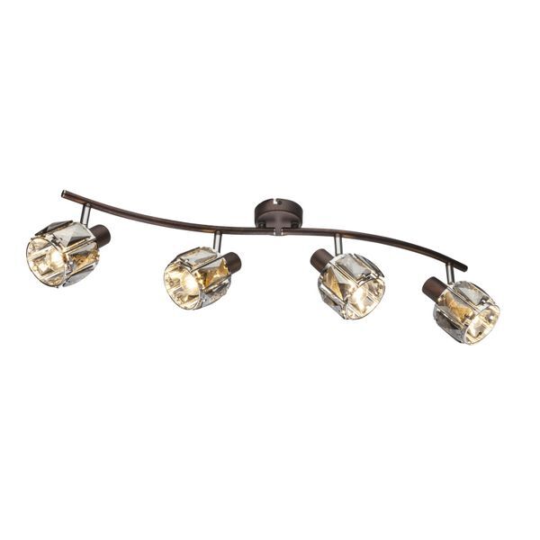 GLOBO 54357-4 INDIANA СПОТLIGHT BRONZE, CHROME, GLASS CRYSTALS SMOKY, LXH:700X180, EXCL. 4XE14 40W 230V