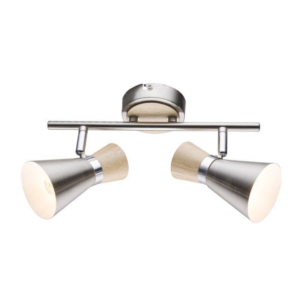 GLOBO 54807-2 MAREI СПОТLIGHT WOOD NICKEL MATT, CHROME, LXH:300X160, EXCL. 2XE14 25W 230V
