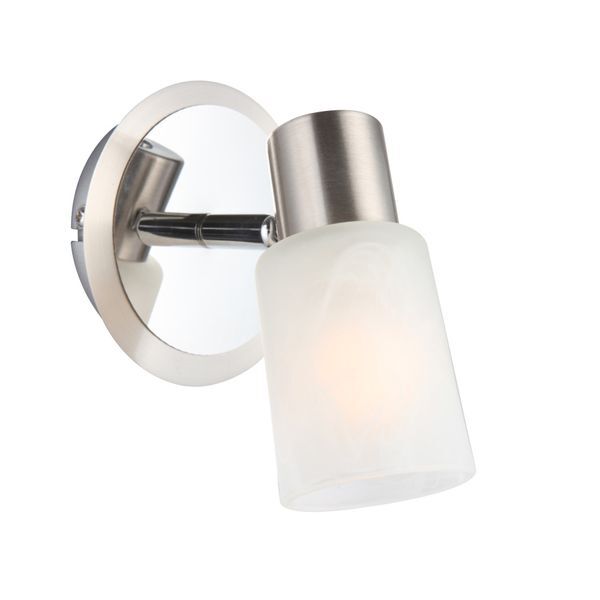 GLOBO 54913-1 KATI СПОТLIGHT CHROME NICKEL MATT, GLASS ALABASTER OPTICS WHITE, WXH:110X155, OH:155, EXCL. 1XE14 40W 230V